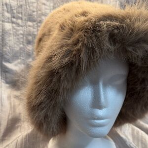 Plush Tan Faux Fur Hat